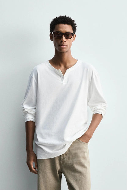 Button Neck T-Shirt